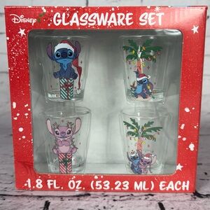 Disney Stitch Glassware Set Christmas Four Shot Glasses